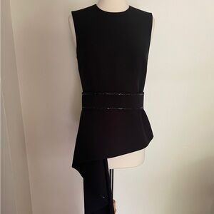 Saflyaa New With Tags Black Rhinestone Top With Matching Belt